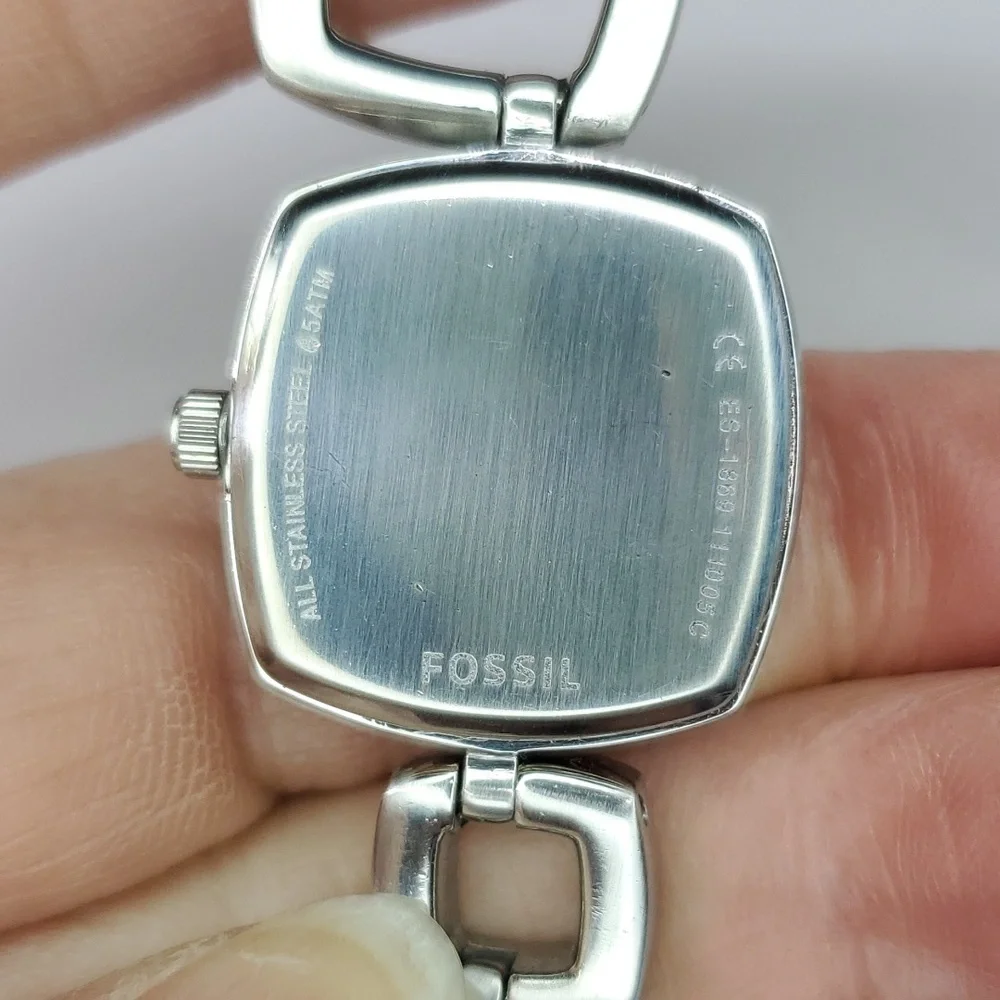 Fossil Watch ES1869 Silver Contemporary All Stainless Steel Watch EUC